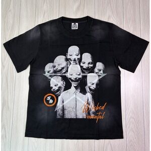 Skuami Hut Graphic T Shirt Black Mens‎ Cotton Size L